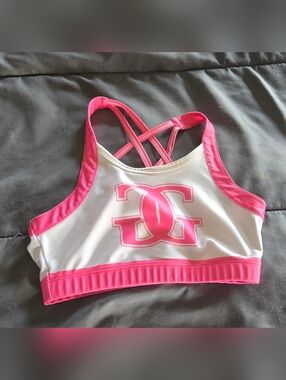 ICE Golden Girls White & Hot Pink Sports Bra